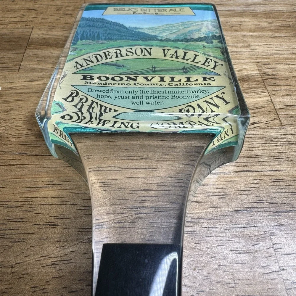 Vintage Anderson Valley Brewing Belks Bitter Ale Acrylic Beer Tap Handle Bar